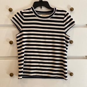 Madewell | Velour stripped crew neck shirt